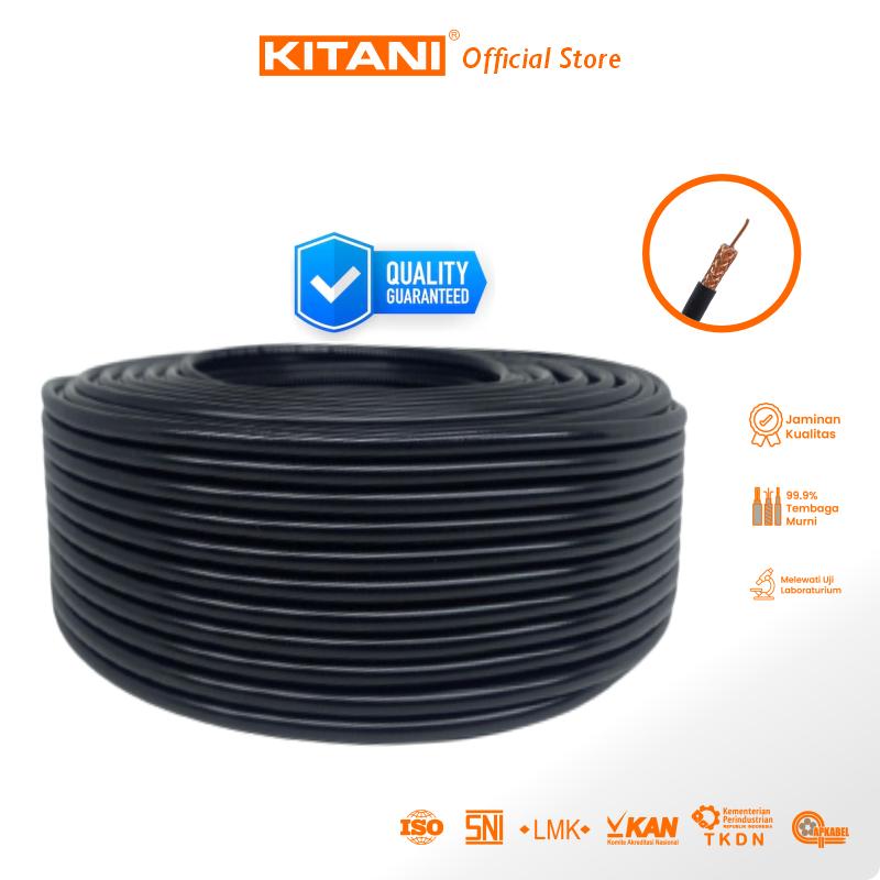 KITANI – Coaxial 5C+Plug –  1 Meter – Kabel Antena TV