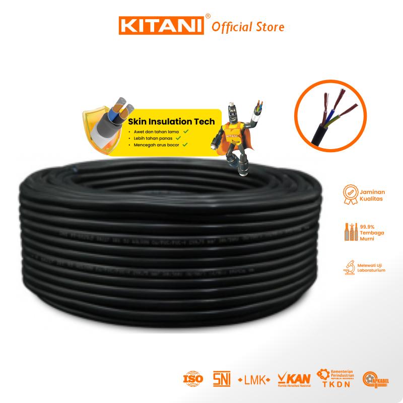 KITANI – NYMHY 3×1.5 mm² – 25 Meter – Kabel Listrik Tembaga Serabut