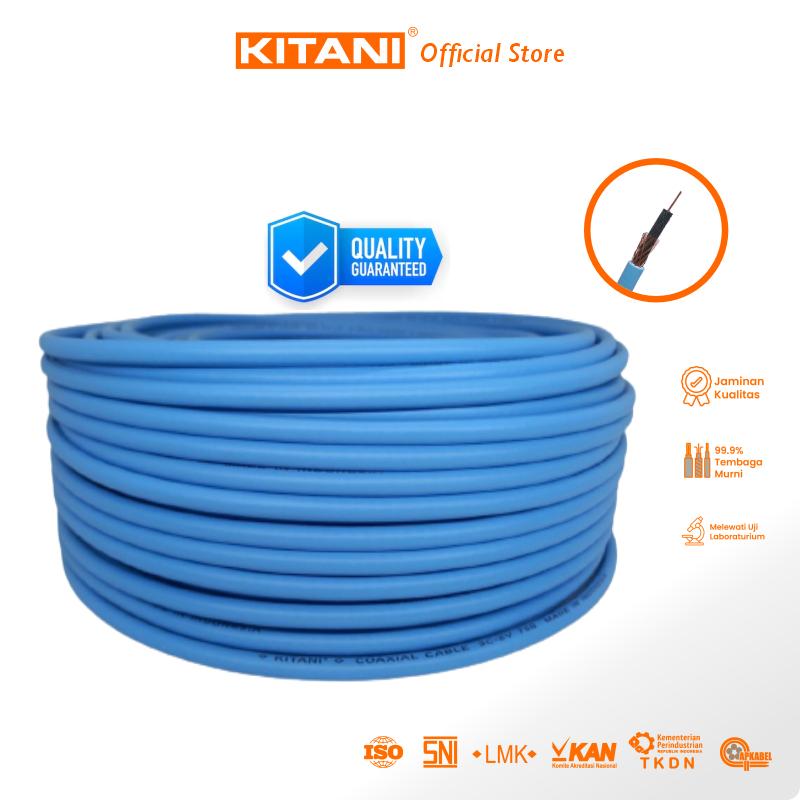 KITANI – Coaxial 3C+Plug –  1 Meter – Kabel Antena TV