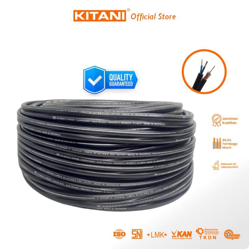 KITANI – Coaxial 5C+Power [CCTV] – 90 Meter –  Kabel Antena TV , CCTV