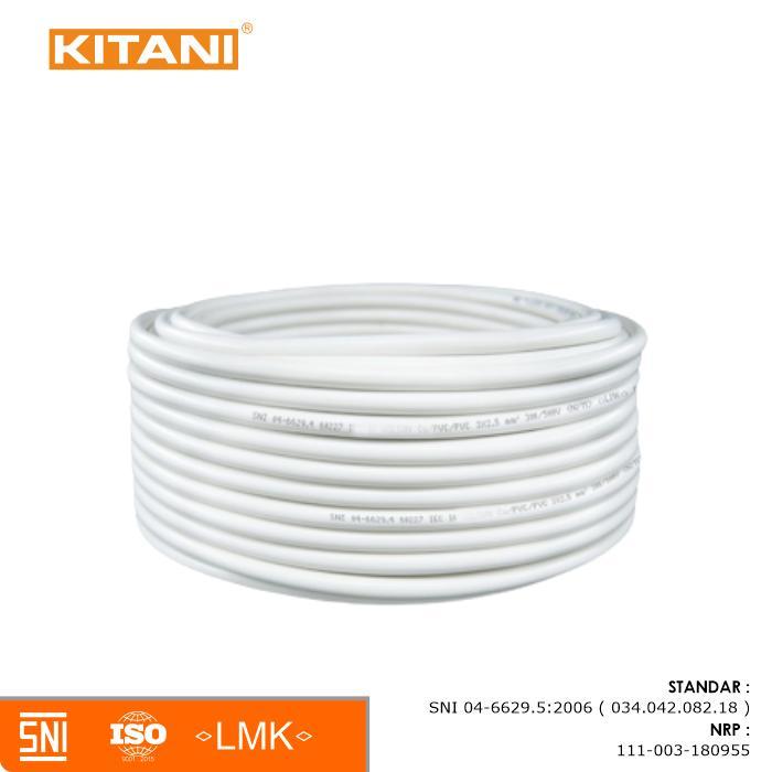 KITANI – NYLHY 2×0.5 mm² – 25 Meter –  Kabel Listrik Tembaga Serabut