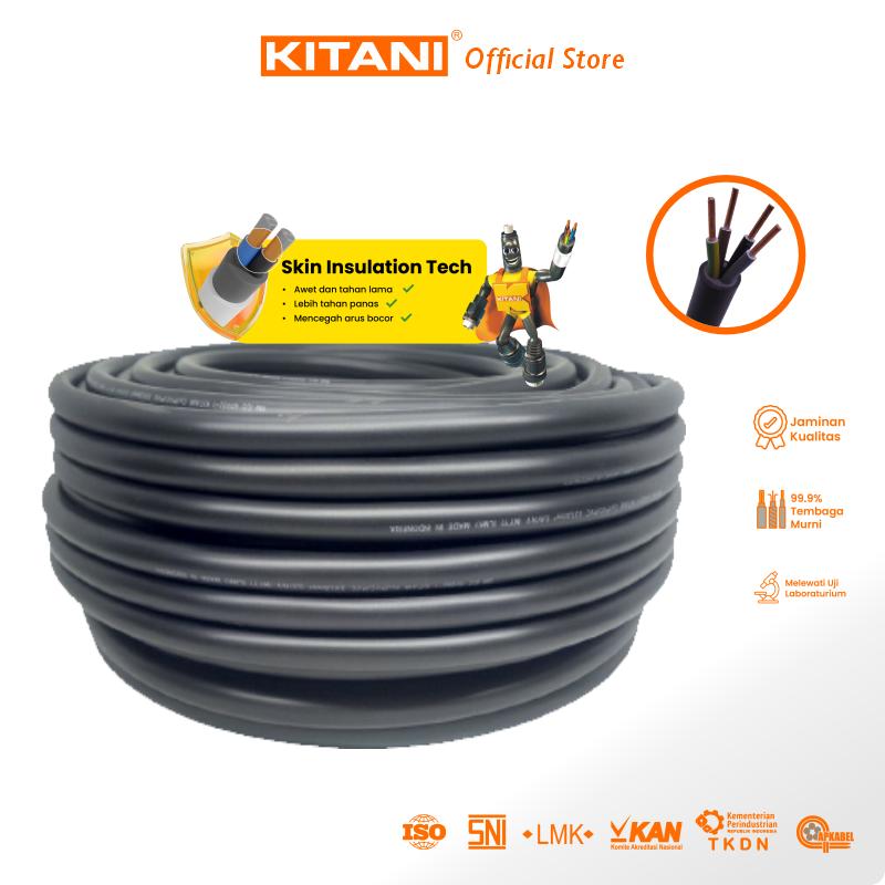 KITANI – NYY 4×25 mm² – 100 Meter –  Kabel Listrik Tembaga Kawat