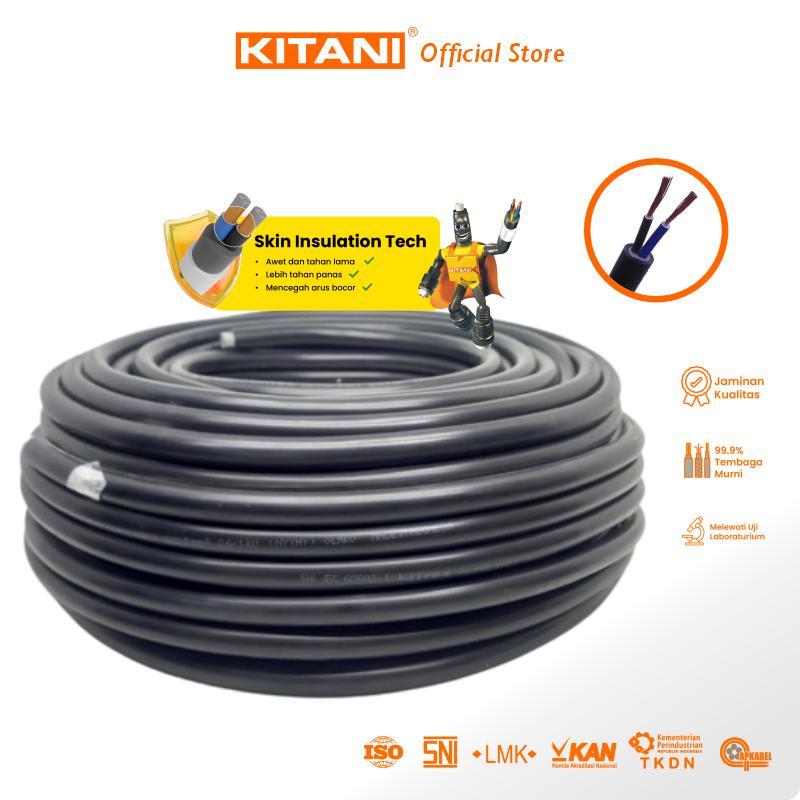 KITANI – NYYHY 2×1.5 mm² – 50 Meter –  Kabel Listrik Tembaga Serabut
